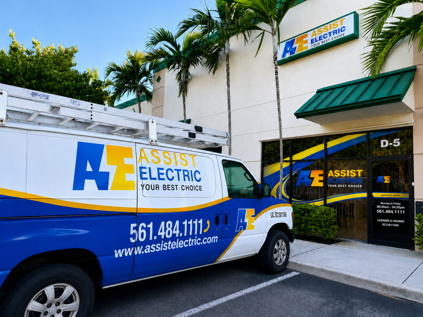 Assist Electric branded work truck